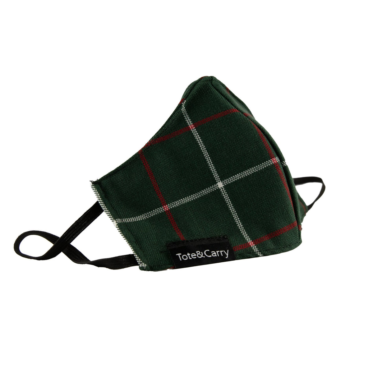 Dark Green Plaid Face Mask
