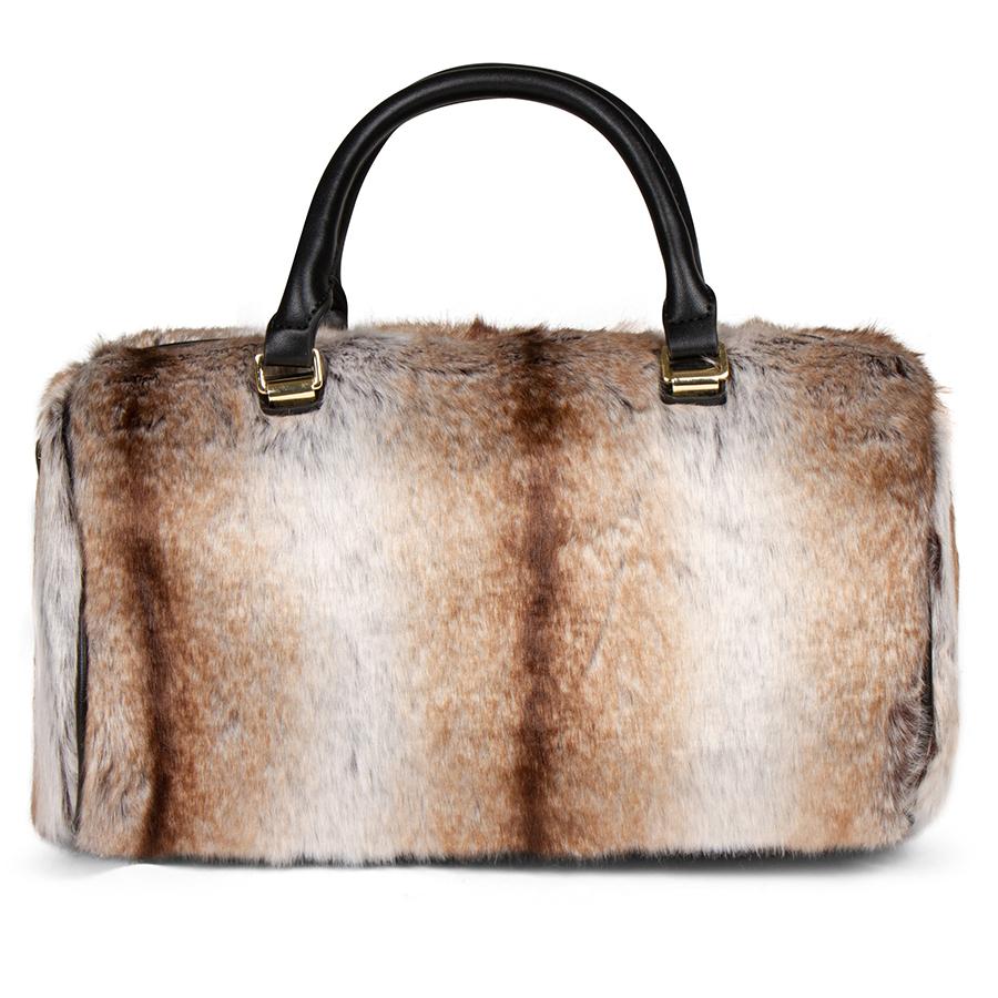 BLACK CHINCHILLA FUR PURSE