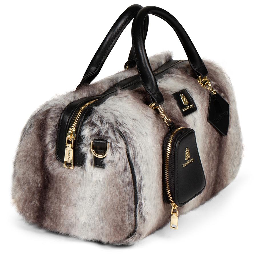 GREY CHINCHILLA FUR PURSE