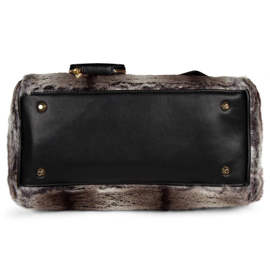 GREY CHINCHILLA FUR PURSE