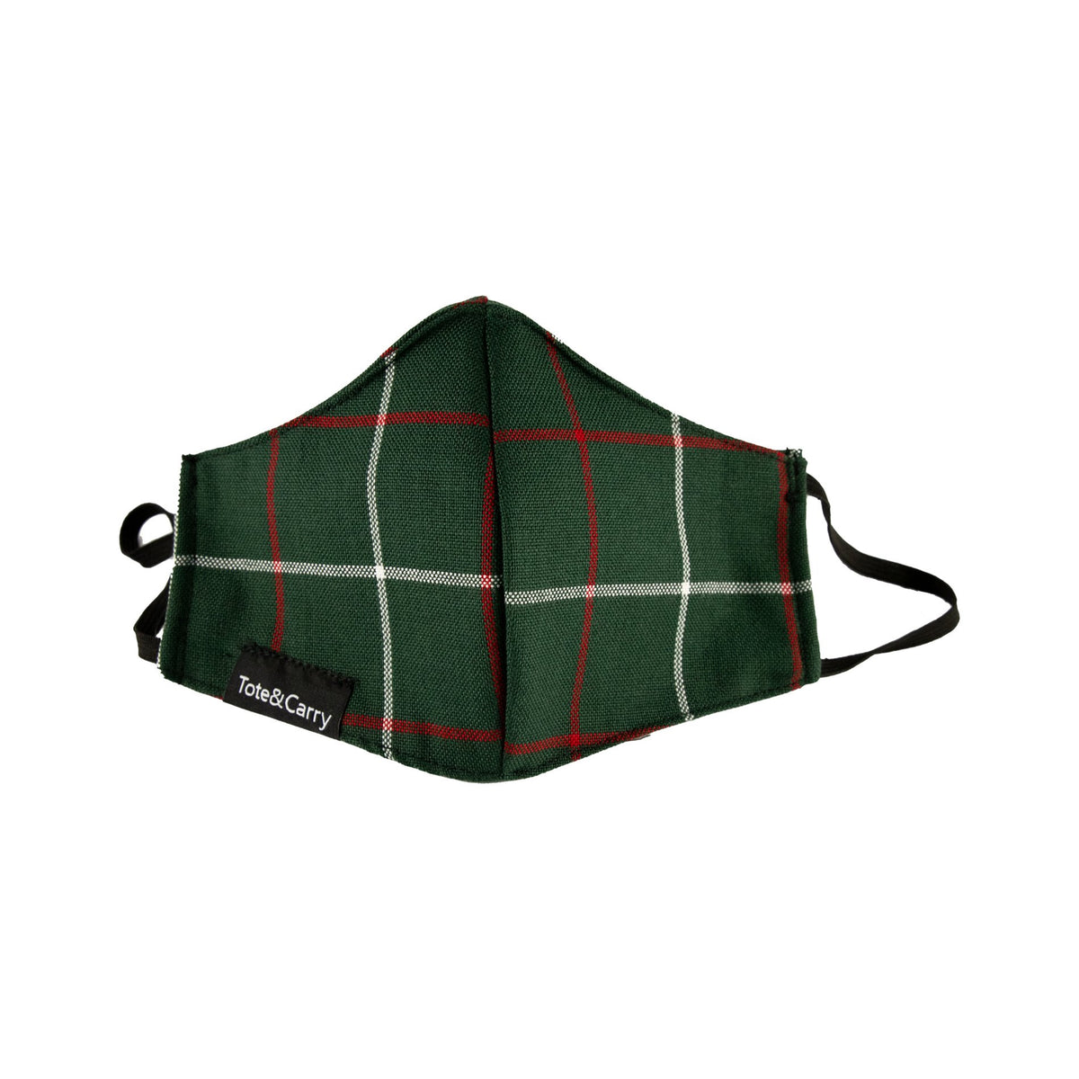 Dark Green Plaid Face Mask