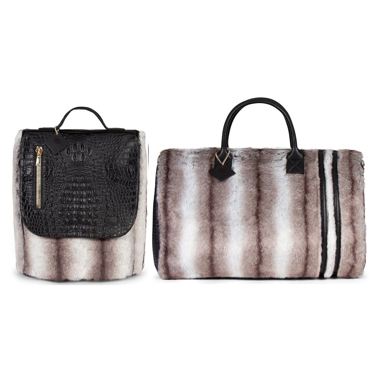 Grey Apollo 3 Chinchilla Fur Travel Set