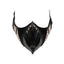 Black Studded V. Face Mask