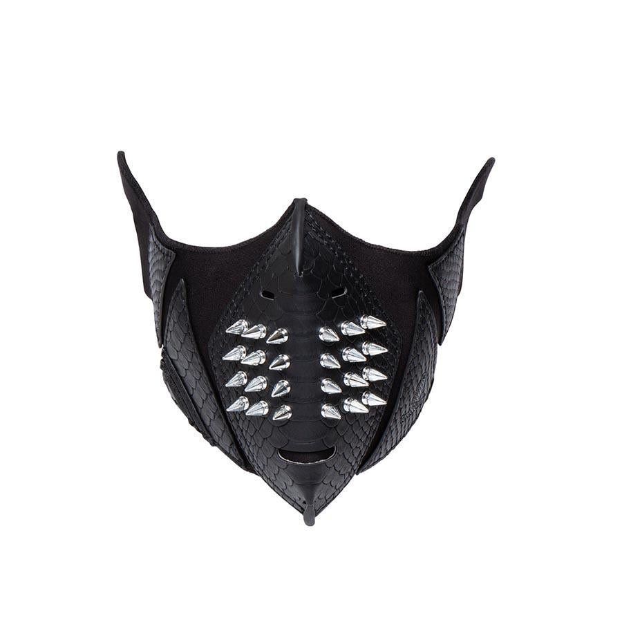 Black Silver Spiked Face Mask