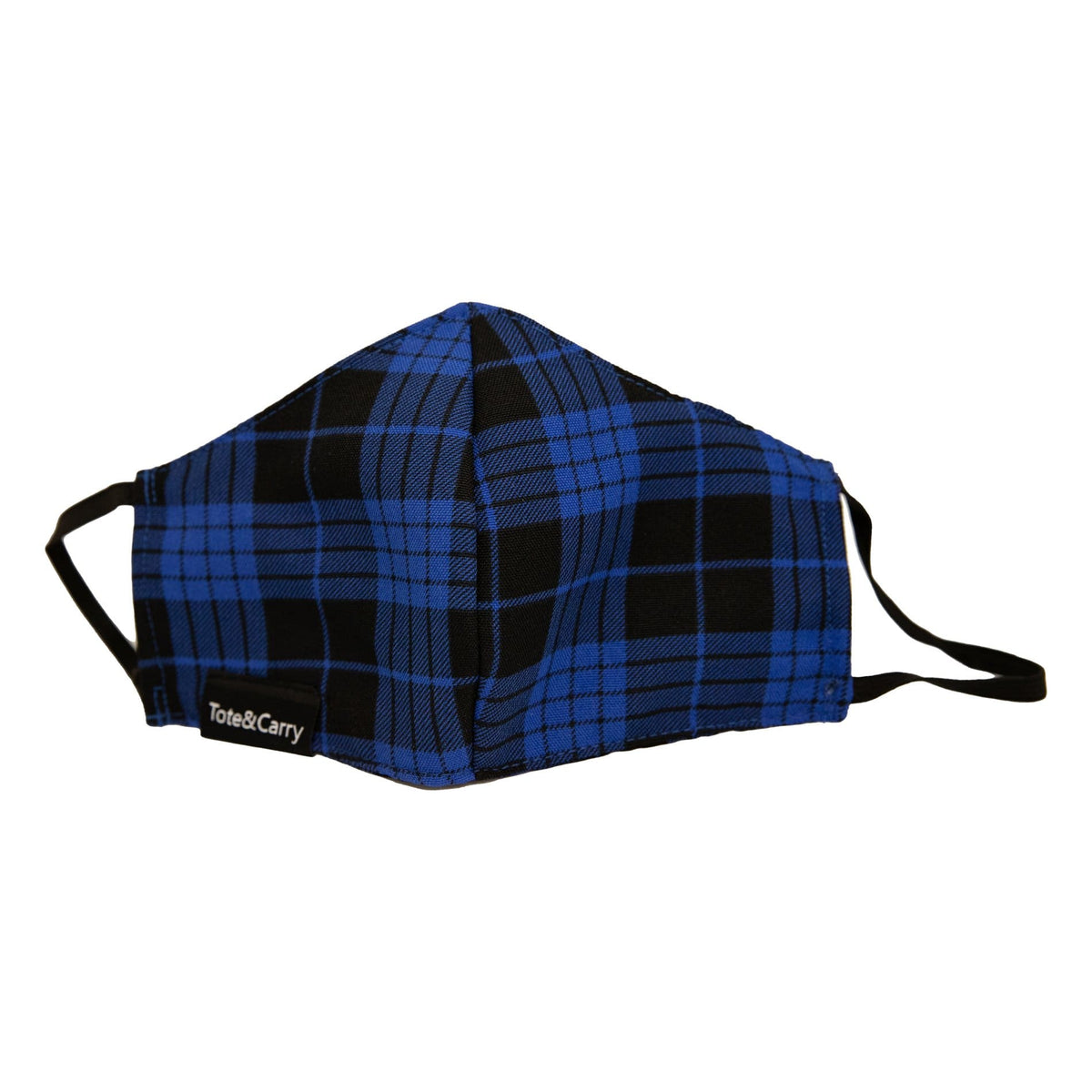 Blue Plaid Face Mask - Tote&Carry