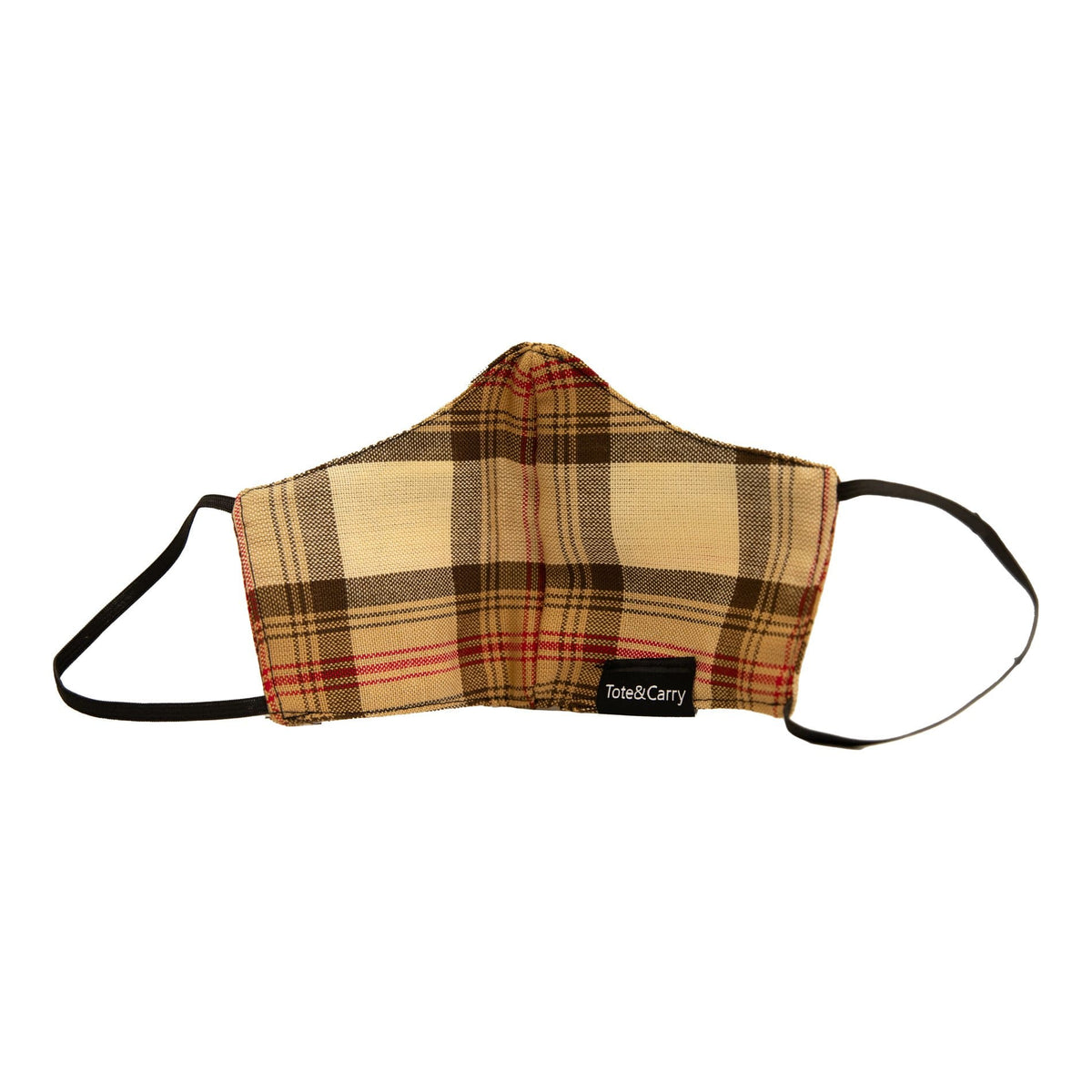 Brown Plaid Face Mask - Tote&Carry