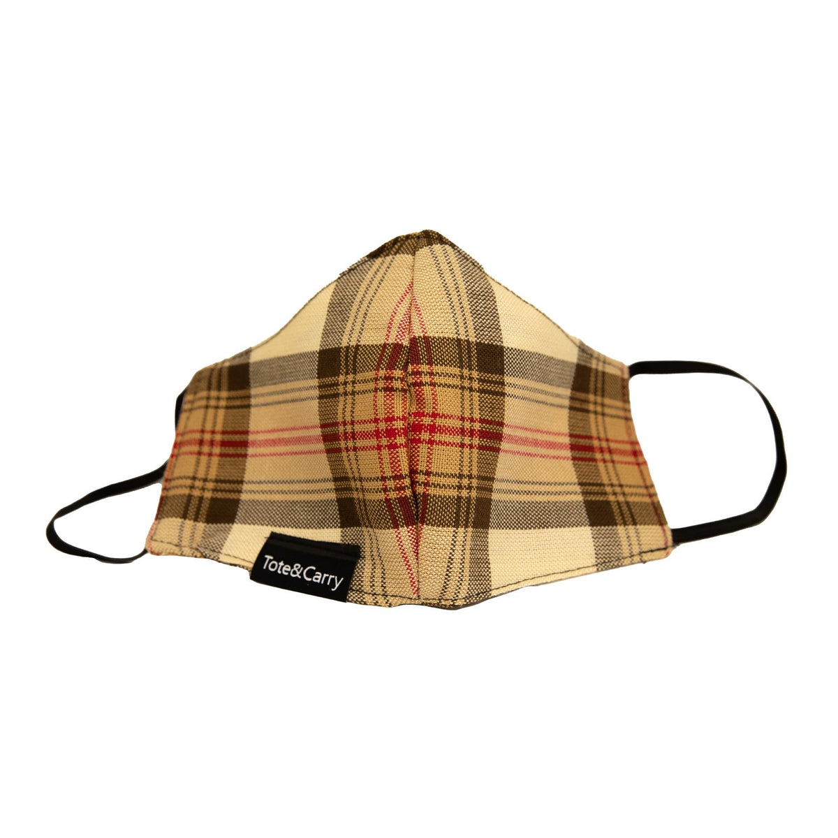 Brown Plaid Face Mask - Tote&Carry