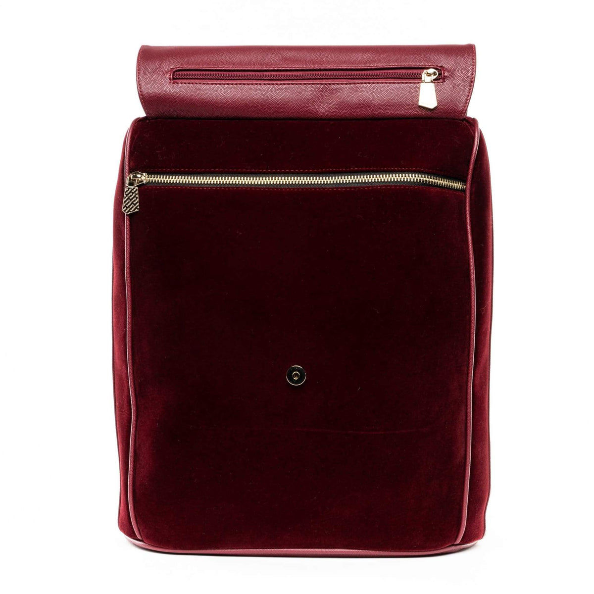 Burgundy Velour Backpack - Tote&Carry