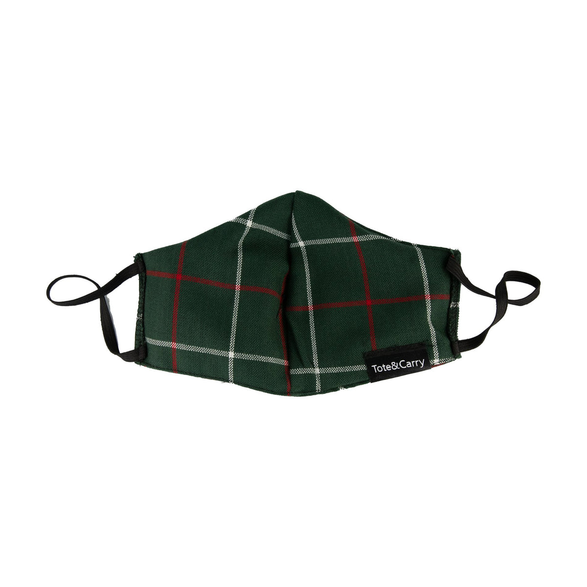 Dark Green Plaid Face Mask