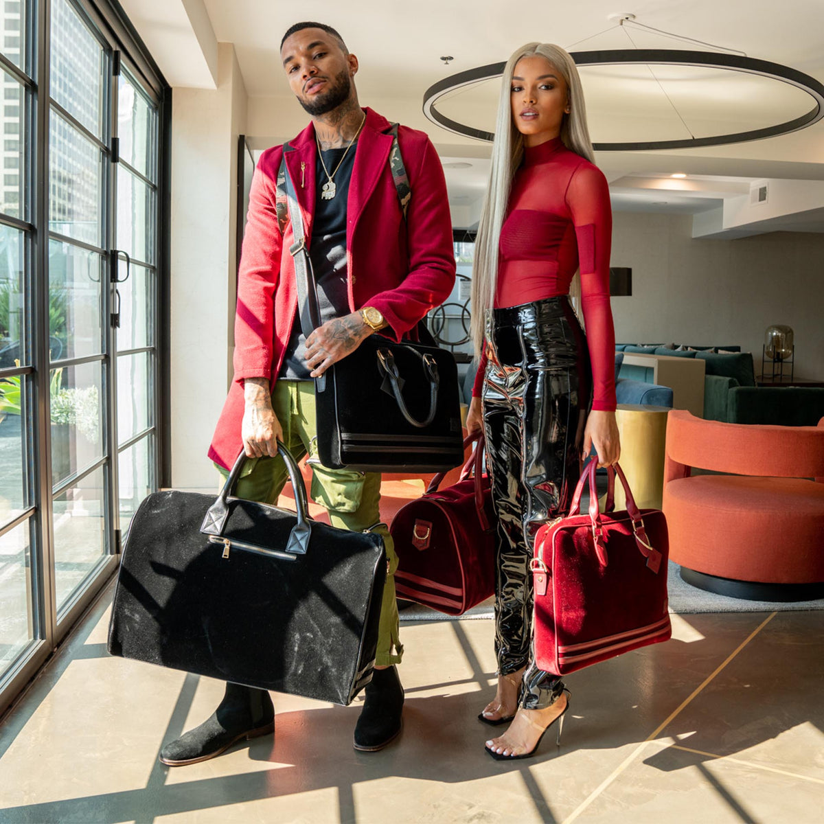 Black Velour Duffle